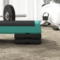 Soozier Adjustable Exercise Step Platform, 3-Level with Risers 4", 6", 8" Aerobic Stepper, 550lbs Weight Capacity, Green(m-9)