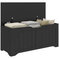 HOMCOM Storage Bench with Lift Top Storage Chest with Safety Hinges for Entryway, Living Room, Black(m-11)