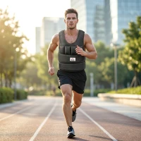 Soozier 22lbs Weighted Vest, Adjustable Running Weight Vest with 38 Weight Bags, Black(m-10)