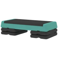 Soozier Adjustable Exercise Step Platform, 3-Level with Risers 4", 6", 8" Aerobic Stepper, 550lbs Weight Capacity, Green(m-2)