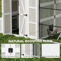 PawHut Large Chicken Coop for 10-15 Hens, Walk-in Outdoor Chicken House with Run, Nesting Box, Waterproof Roof, Perches(m-8)