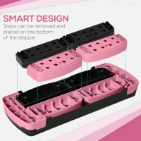 Soozier Adjustable Aerobic Stepper, Exercise Step Platform, Step Exercise Trainer, Workout Fitness Yoga Risers, 4"-6"-8", Pink(m-5)