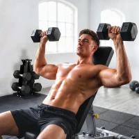 Soozier Hex Dumbbell Weight Set with Vertical Rack, 120lbs Rubber-Coated Dumbbells with Non-Slip Handles(m-10)