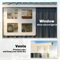 Outsunny 4' x 8' Outdoor Storage Shed, Metal Garden Shed with Window, 2 Vents and Lockable Door for Backyard, Garden, Patio(m-7)