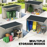 Outsunny 4' x 8' Outdoor Storage Shed, Metal Garden Shed with Window, 2 Vents and Lockable Door for Backyard, Garden, Patio(m-9)