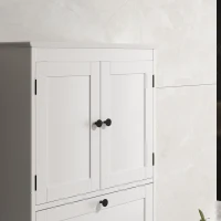 HOMCOM Medicine Cabinet with Adjustable Shelf, Bathroom Wall Cabinet Bathroom Cabinet with Recessed Panels, White(m-12)