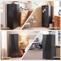 HOMCOM 7.0 Cu.Ft Upright Freezer, Compact Stand Up Freezer with 6 Adjustable Shelves, Reversible Door for Home Office, Black(m-9)