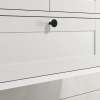 HOMCOM Medicine Cabinet with Adjustable Shelf, Bathroom Wall Cabinet Bathroom Cabinet with Recessed Panels, White(m-11)