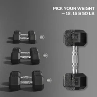 Soozier Hex Rubber Dumbbell Set for No Rolling(m-4)