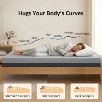 HOMCOM King Mattress, 12 Inch Memory Foam Mattress for Pressure Relief, Graphene Gel Cooling Copper Bed in a Box, Made in USA(m-6)