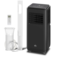HOMCOM 8,000 BTU Moible Air Conditioner 345 Sq. Ft., Dehumidifier Fan Auto Sleep with 24H Timer On/Off, Window Kit, Black