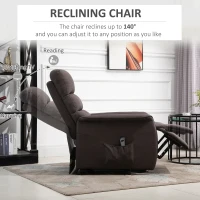 HOMCOM Lift Chair for Elderly, Power Chair Recliner with Remote Control, Side Pockets for Living Room, Brown(m-5)