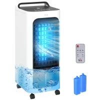 HOMCOM Room Air Cooler with Ice Packs, Ice Cooling Fan Water Humidifier Unit with Remote, Timer, Oscillating(m-11)