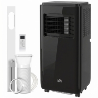 HOMCOM 10,000 BTU Moible Air Conditioner 440 Sq. Ft., Dehumidifier Fan Auto Sleep with 24H Timer On/Off, Window Kit, Black