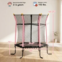 Soozier Trampoline for Kids with Net for Indoor Use, Pink(m-3)