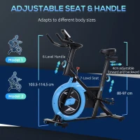 Soozier Stationary Exercise Bike, 13lbs Flywheel Belt Drive Training Bicycle, w/ Adjustable Resistance LCD Monitor(m-7)