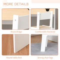 Qaba 2 Pieces Kids Desk and Chair Set with Storage Pull-Out Drawer for 6-10 Years, Writing, Reading, Drawing(m-6)