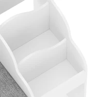 Qaba Kids Storage Shelf with Reading Nook, Toy Storage Organizer with Seat Cushion, 3 Fabric Drawers for Playroom, Nursery(m-9)