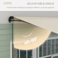 Outsunny 13' x 10' Retractable Awning, 280gsm UV Resistant Sunshade Shelter for Deck, Balcony, Yard, Beige(m-5)