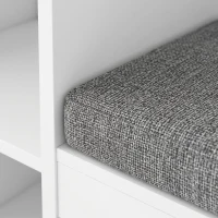Qaba Kids Storage Shelf with Reading Nook, Toy Storage Organizer with Seat Cushion, 3 Fabric Drawers for Playroom, Nursery(m-10)
