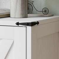 HOMCOM Farmhouse Kitchen Pantry, Freestanding Kitchen Pantry Storage Cabinet with Barn Doors and Adjustable Shelves, White(m-11)
