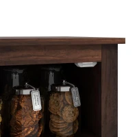 HOMCOM 48" Farmhouse Kitchen Pantry Storage Cabinet with Barn Door, Kitchen Pantry Cabinet with Adjustable Shelves, Brown(m-11)