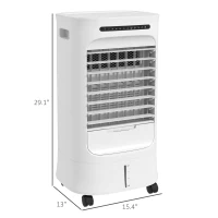 HOMCOM Mobile Air Cooler with Ice Packs, Ice Cooling Fan Water Humidifier Unit with Remote, Timer, Oscillating(m-3)