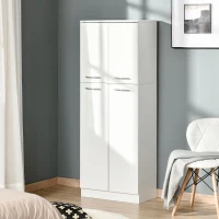 HOMCOM 61" Pantry Cabinet, Kitchen Pantry Storage Cabinet with 2 Doors and Adjustable Shelves, Freestanding Storage Cabinet(m-1)