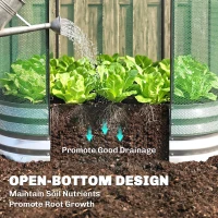 Outsunny Galvanized Raised Garden Bed with Crop Cage Protection Net Cover, Outdoor Planter Box for Vegetables, Flowers, Herbs(m-7)