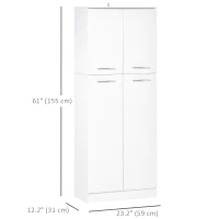 HOMCOM 61" Pantry Cabinet, Kitchen Pantry Storage Cabinet with 2 Doors and Adjustable Shelves, Freestanding Storage Cabinet(m-3)