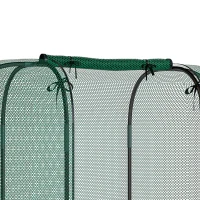 Outsunny Galvanized Raised Garden Bed with Crop Cage Protection Net Cover, Outdoor Planter Box for Vegetables, Flowers, Herbs(m-11)