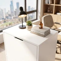 HOMCOM File Cabinet on Wheels Mobile Printer Stand with 5 Drawers for Home Office White(m-12)