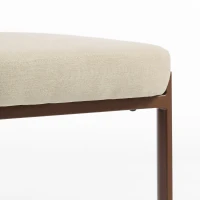 HOMCOM Upholstered Linen Fabric Kitchen Chairs, Modern Dining Chairs Set of 2 with Metal Legs, Beige(m-10)