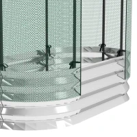 Outsunny Galvanized Raised Garden Bed with Crop Cage Protection Net Cover, Outdoor Planter Box for Vegetables, Flowers, Herbs(m-12)