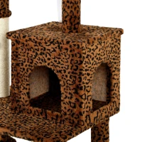 PawHut 52 Inch Cat Tree with Scratching Posts, Cat Bed, Condo, Jumping Platforms, Toy Balls, Anti-tip Kit(m-10)