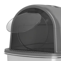 PawHut Enclosed Stainless Steel Litter Box, Metal Cat Litter Box with Scoop, Deodorizer Bag, Handle, Easy to Clean(m-9)