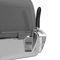 PawHut Enclosed Stainless Steel Litter Box, Metal Cat Litter Box with Scoop, Deodorizer Bag, Handle, Easy to Clean(m-12)