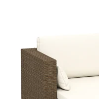 Outsunny 3pcs Modern Rattan Sofa Set, Wicker Patio Furniture Set with Coffee Table, Cushions, Pillows(m-10)