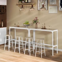 HOMCOM 3-Piece Counter Height Bar Table and Chairs, Dining Table and Chairs Set for 2, Pub Table and Chairs(m-7)