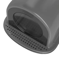 PawHut Enclosed Stainless Steel Litter Box, Metal Cat Litter Box with Scoop, Deodorizer Bag, Handle, Easy to Clean(m-11)