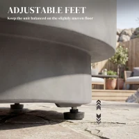 HOMCOM Lightweight Accent Table with Concrete Finish Round Side Table, Light Gray(m-6)