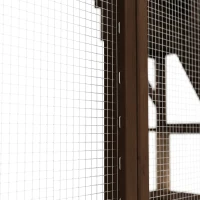 PawHut Large Outdoor Catio with Condos, Platforms, Doors, Ladders, Weather-Resistant Roof, Espresso(m-9)