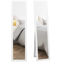 HOMCOM 15" x 62" Full Length Mirror for Bedroom, Free Standing Dressing Mirror, Wall Mirror for Living Room, White(m-9)