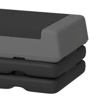 Soozier Adjustable Exercise Step Platform, 3-Level with Risers 4", 6", 8" Aerobic Stepper, 550lbs Weight Capacity, Grey(m-10)