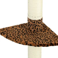 PawHut 8.5ft Cat Climbing Tree 5-Tier Kitty Activity Center with Scratching Post, Leopard Print(m-10)