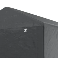 Outsunny Portable Bicycle Shed with Galvanised Steel Frame and Large Door, Waterproof Outdoor Shed for Garden Tools, Dark Grey(m-10)