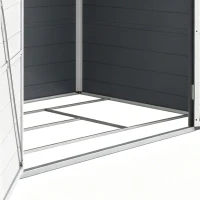 Outsunny 8' x 6' Plastic Garden Storage Shed with Latch Door, Vents, Sloped Roof, Dark Grey(m-21)