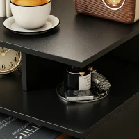 HOMCOM Floating Nightstand Set of 2, Wall Mounted Bedside Table with with Power Outlets, Drawer and Shelf, Black(m-10)