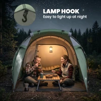 Outsunny Pop Up Camping Tent with Vestibule Waterproof Tent for 2-3 Person, Dark Green(m-6)