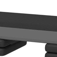 Soozier Adjustable Exercise Step Platform, 3-Level with Risers 4", 6", 8" Aerobic Stepper, 550lbs Weight Capacity, Grey(m-11)